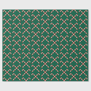 Candy Canes Crossed Wrapping Paper