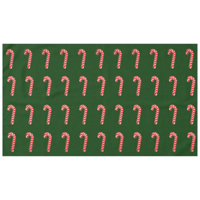 Candy Canes Green  Tablecloth (Front (Horizontal))