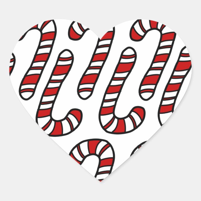Candy Canes Heart Sticker (Front)