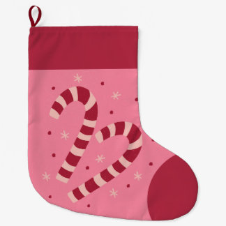 Candy canes large christmas stocking