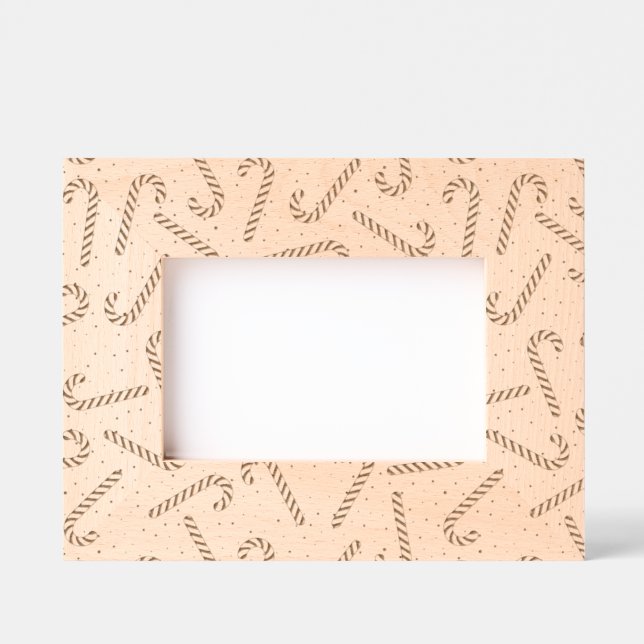 Candy Canes Laser Etched Picture Frame (Front)