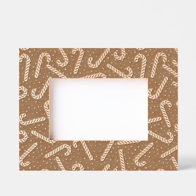Candy Canes Laser Etched Picture Frame (Front)