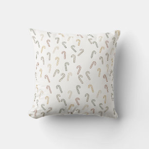 Candy Canes Minimal Scandi Christmas Design			 Throw Pillow