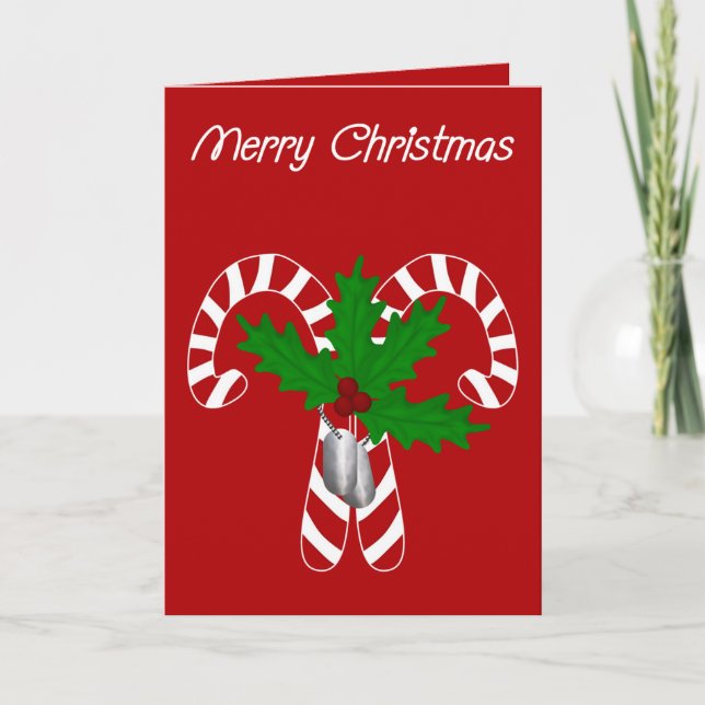 Candy Canes N Dog Tags Card (Front)