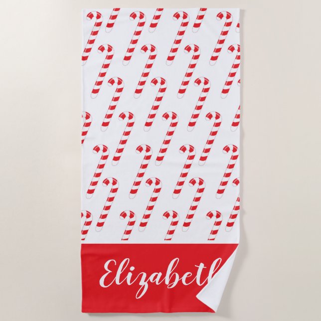 Candy Canes on the Beach Towel (Front)