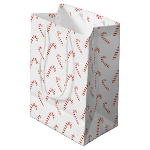 Candy Canes Pattern Medium Gift Bag