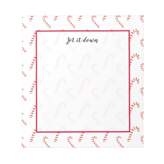 Candy Canes Pattern Notepad (Front)