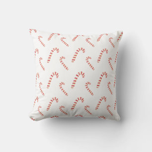Candy Canes Pattern Throw Pillow