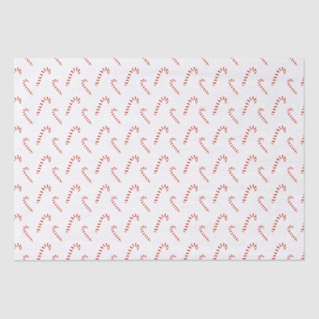 Candy Canes Pattern Tissue Paper (Front)