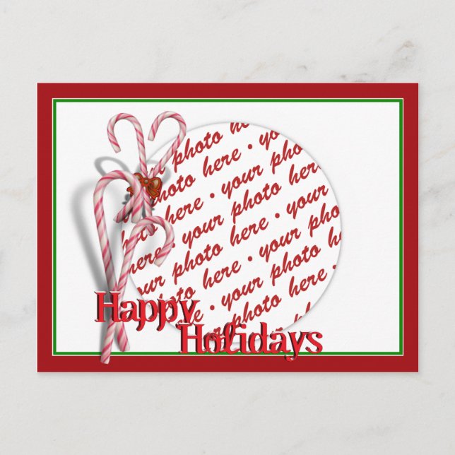 Candy Canes Photo Frame Postcard (Front)