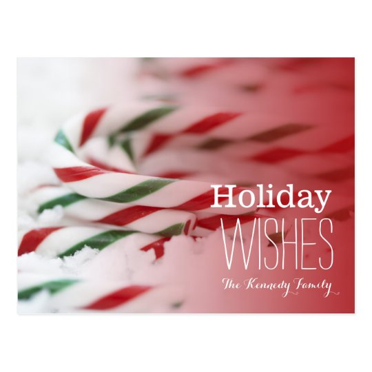 Candy canes red and green postcard