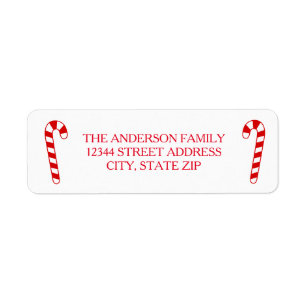 Candy Canes - Return Address Label