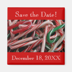 Candy Canes Save the Date Magnet