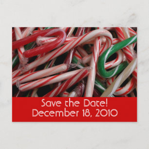 Candy Canes Save the Date Postcard