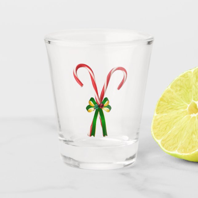 Candy Canes Shot Glass (Front)