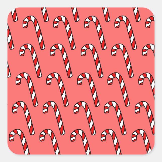 Candy Canes Square Sticker (Front)
