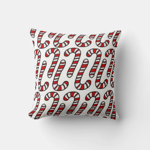 Candy Canes Throw Pillow