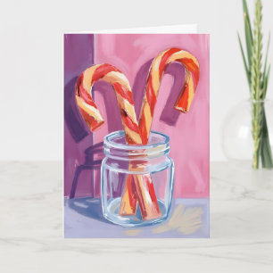 Candy Canes Vintage Christmas Card