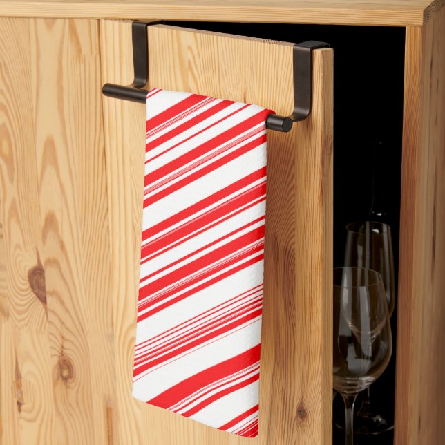 Candy Canes Xmas Red White Holiday 4Lyn Kitchen Towel (Thirds Fold)