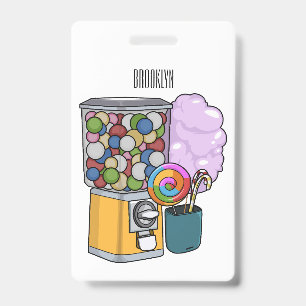 Candy cartoon illustration badge