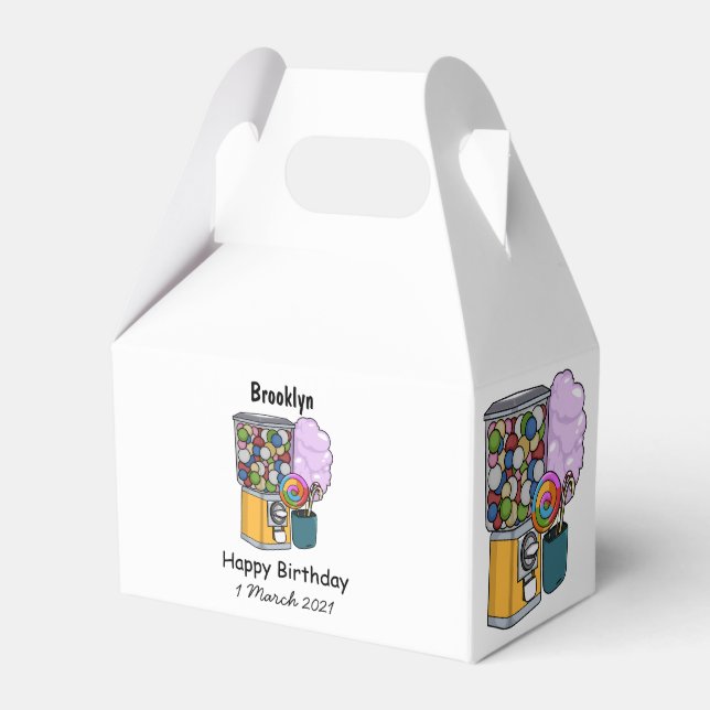 Candy cartoon illustration  favor box (Front Side)
