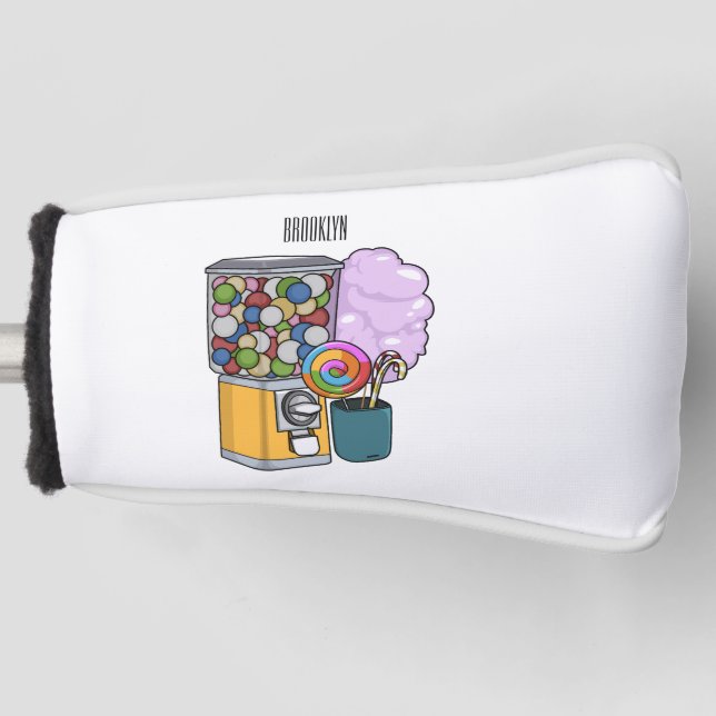Candy cartoon illustration  golf head cover (Front)