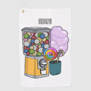 Candy cartoon illustration golf towel