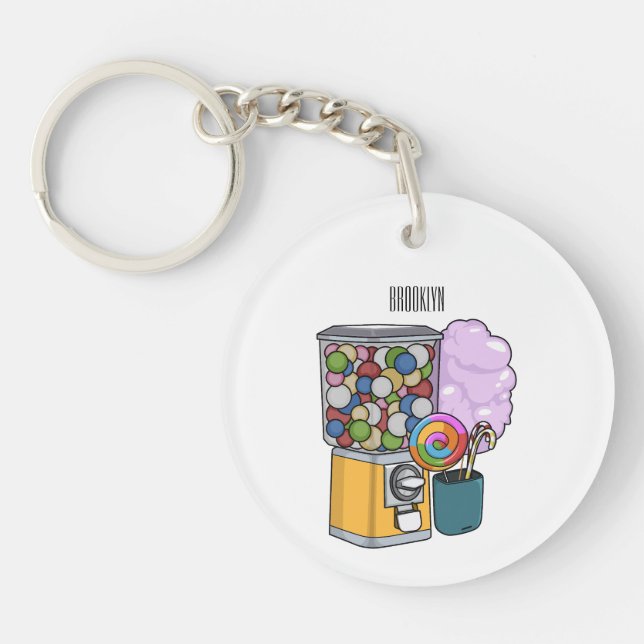 Candy cartoon illustration  keychain (Front)
