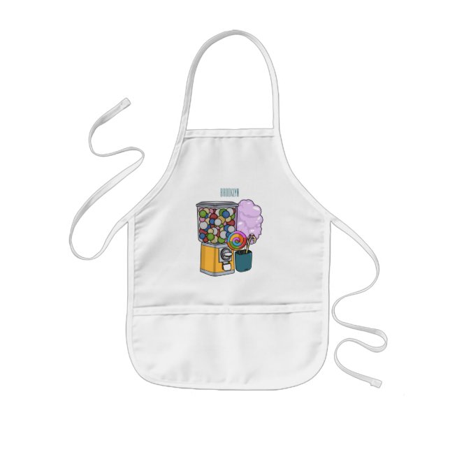 Candy cartoon illustration kids apron (Front)