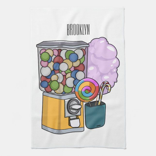 Candy cartoon illustration  kitchen towel (Vertical)