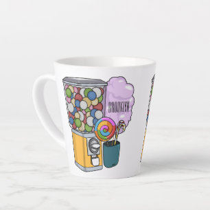 Candy cartoon illustration  latte mug