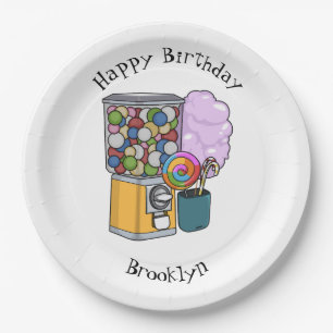 Candy cartoon illustration paper plate