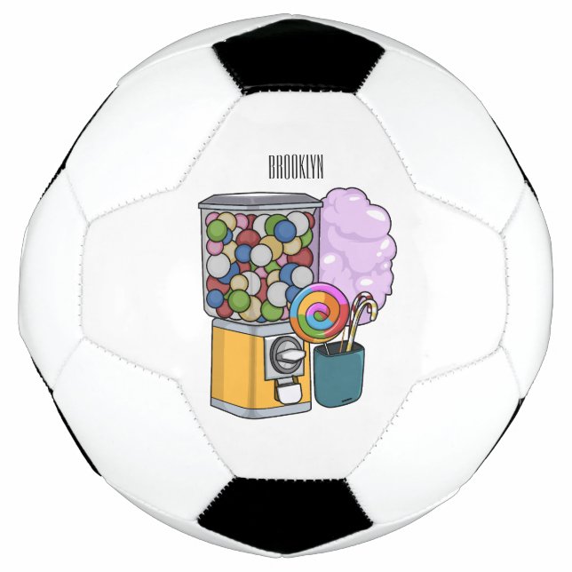 Candy cartoon illustration  soccer ball (Front)