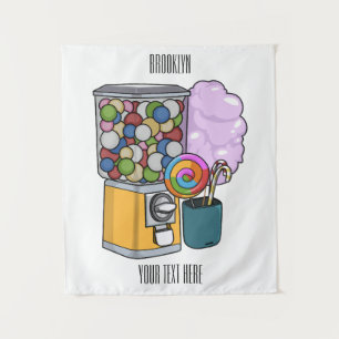Candy cartoon illustration tapestry