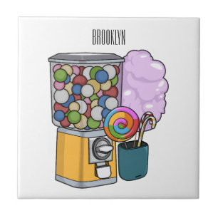 Candy cartoon illustration tile