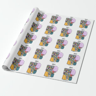 Candy cartoon illustration   wrapping paper