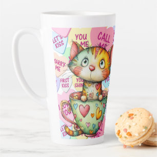 Candy Cat Valentine Latte Mug