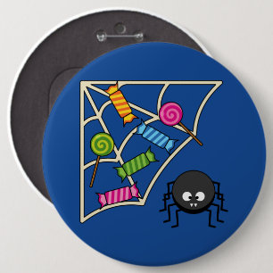 Candy Catcher Spider 6 Inch Round Button