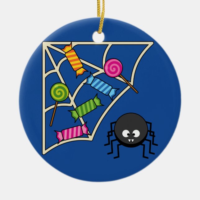 Candy Catcher Spider Ceramic Ornament (Front)