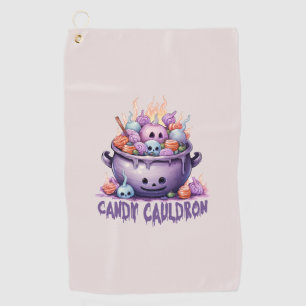 Candy Cauldron – Pastel Purple Halloween Treats Golf Towel