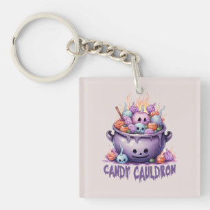 Candy Cauldron – Pastel Purple Halloween Treats Keychain