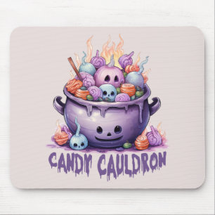 Candy Cauldron – Pastel Purple Halloween Treats Mouse Pad