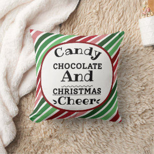 Candy Chocolate and Christmas Cheer Throw Pillow