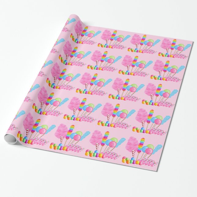 Candy Circus wrapping paper- light pink Wrapping Paper (Unrolled)