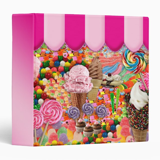 Candy Classeur Portfolio crème glacée douce (Devant/Côté)
