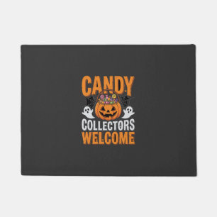 Candy Collectors Welcome Halloween Pumpkin Doormat