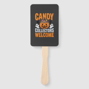 Candy Collectors Welcome Halloween Pumpkin Hand Fan