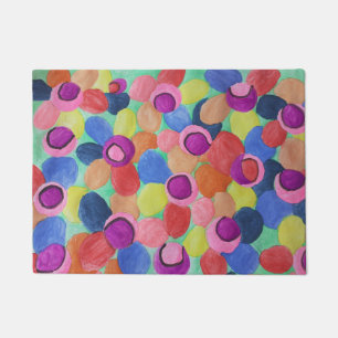 Candy Colored Flowers Door Mat