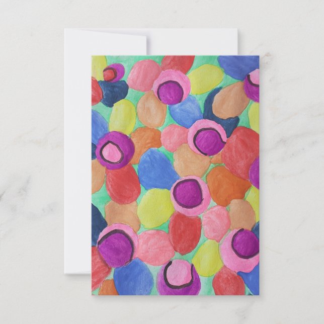 Candy Colored Flowers Flat Card (Front)