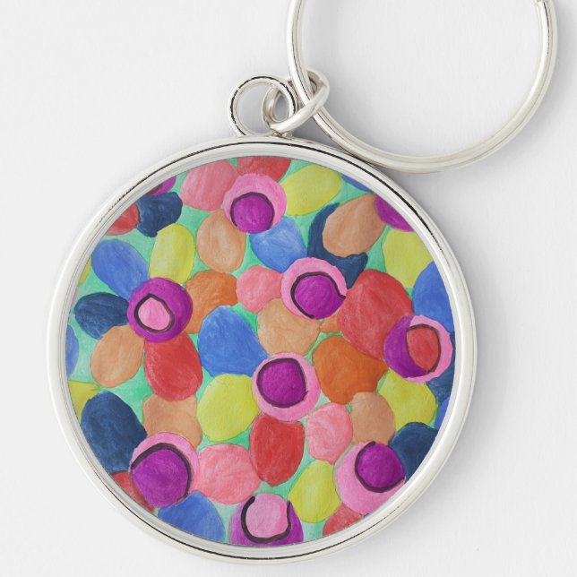 Candy Colored Flowers Keychain (Front)